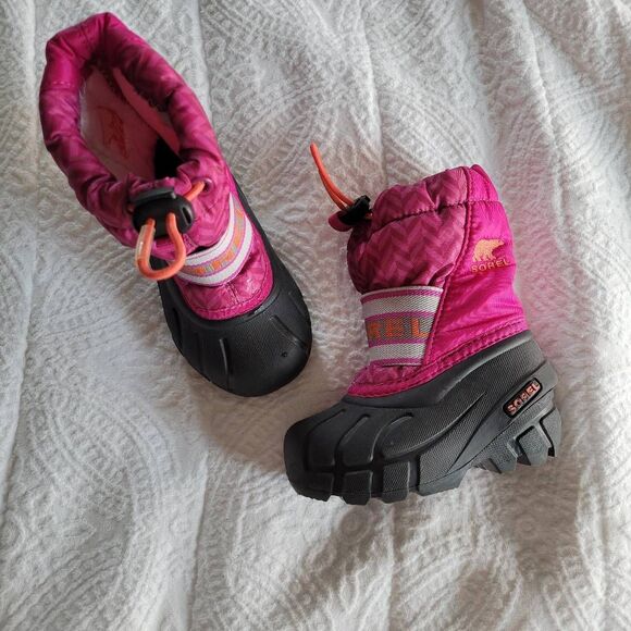 Sorel Toddler Snow Commander Boots Size 5 Pink Winter Waterproof Insulated - Picture 1 of 6